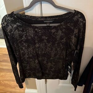 Rock & Republic Black and White Sequin Blouse NWT
